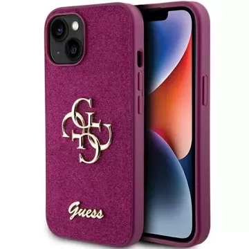 Etui Guess GUHCP15SHG4SGU für iPhone 15 6,1" fioletowy/lila Hardcase Glitter Script Big 4G