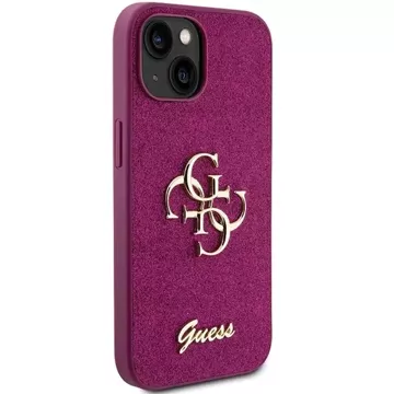 Etui Guess GUHCP15SHG4SGU für iPhone 15 6,1" fioletowy/lila Hardcase Glitter Script Big 4G