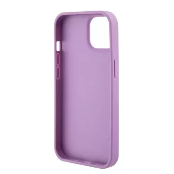 Etui Guess GUHCP15SP4EPMU für iPhone 15 6,1" fioletowy/light purple hardcase Leder 4G gestempelt