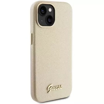 Etui Guess GUHCP15SPGMCSD für iPhone 15 6,1" złoty/light gold hardcase Glitter Glossy Script