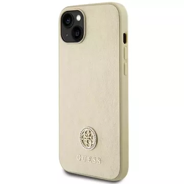 Etui Guess GUHCP15SPS4DGPD für iPhone 15 6,1" złoty/gold hardcase Leder 4G Metall Logo Strass