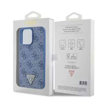 Etui Guess GUHCP15XP4TDPB für iPhone 15 Pro Max 6,7" niebieski/blue hardcase Leder 4G Triangle Strass