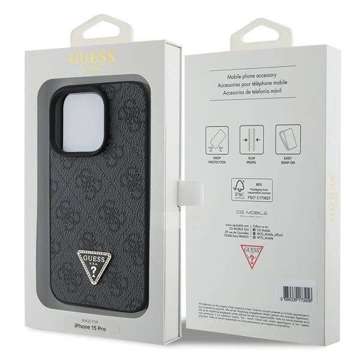 Etui Guess GUHCP15XP4TDPK für iPhone 15 Pro Max 6,7" czarny/schwarz Hardcase Leder 4G Diamond Triangle