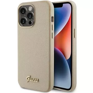 Etui Guess GUHCP15XPGMCSD für iPhone 15 Pro Max 6,7" Złoty/Light Gold Hardcase Glitter Glossy Script