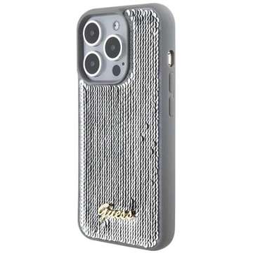 Etui Guess GUHCP15XPSFDGSS für iPhone 15 Pro Max 6,7" Silber/Silber Hardcase Pailletten Script Metal