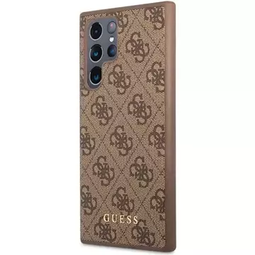 Etui Guess GUHCS23LG4GFBR für Samsung Galaxy S23 Ultra S918 brązowy/brown Hard Case 4G Metal Gold Logo