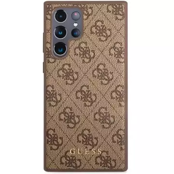 Etui Guess GUHCS23LG4GFBR für Samsung Galaxy S23 Ultra S918 brązowy/brown Hard Case 4G Metal Gold Logo