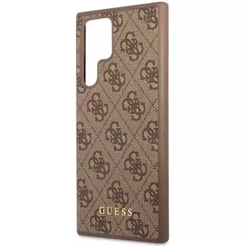 Etui Guess GUHCS23LG4GFBR für Samsung Galaxy S23 Ultra S918 brązowy/brown Hard Case 4G Metal Gold Logo