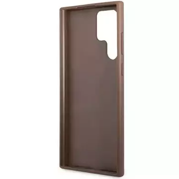 Etui Guess GUHCS23LG4GFBR für Samsung Galaxy S23 Ultra S918 brązowy/brown Hard Case 4G Metal Gold Logo