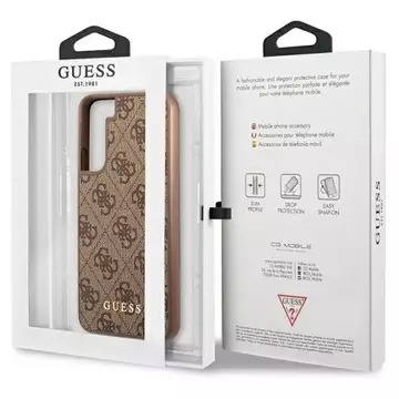 Etui Guess GUHCS23MG4GFBR für Samsung Galaxy S23 Plus S916 brązowy/brown Hard Case 4G Metal Gold Logo