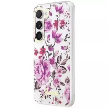 Etui Guess GUHCS23MHCFWST für Samsung Galaxy S23 Plus S916 biały/white Hardcase Flower Collection