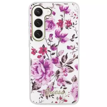 Etui Guess GUHCS23MHCFWST für Samsung Galaxy S23 Plus S916 biały/white Hardcase Flower Collection