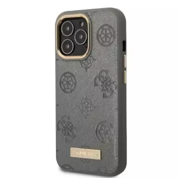 Etui Guess GUHMP13LSAPSTG für Apple iPhone 13 Pro / 13 6,1" szary/grey Hardcase Peony Logo Plate MagSafe