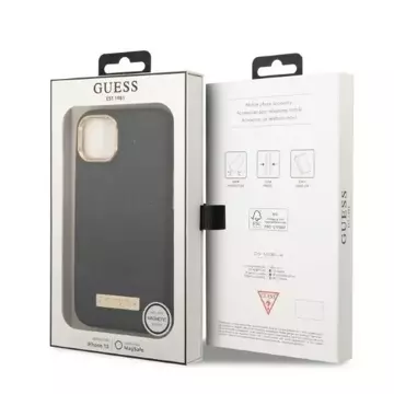 Etui Guess GUHMP13MSAPSTK für Apple iPhone 13 6,1" Czarny/Black Hardcase Peony Logo Plate MagSafe