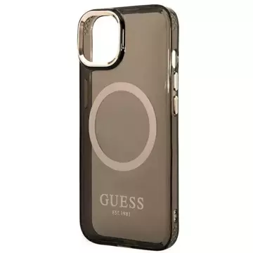 Etui Guess GUHMP14MHTCMK für Apple iPhone 14 Plus 6,7" Czarny/Black Hard Case Gold Outline Translucent MagSafe