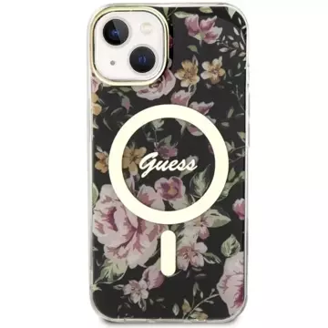 Etui Guess GUHMP14SHCFWSK für iPhone 14 6,1" Hardcase Flower MagSafe