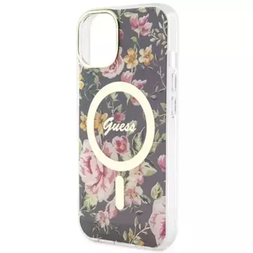 Etui Guess GUHMP14SHCFWSK für iPhone 14 6,1" Hardcase Flower MagSafe