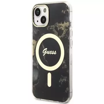 Etui Guess GUHMP14SHTMRSK für iPhone 14 6,1" Hardcase Golden Marble MagSafe