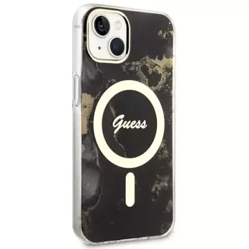 Etui Guess GUHMP14SHTMRSK für iPhone 14 6,1" Hardcase Golden Marble MagSafe