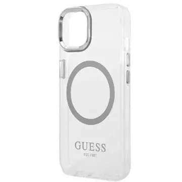 Etui Guess GUHMP14SHTRMS für Apple iPhone 14 6,1" srebrny/silver Hard Case Metal Outline Magsafe