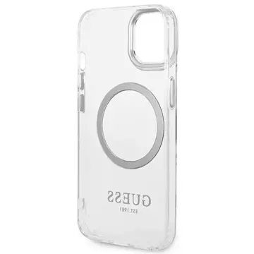 Etui Guess GUHMP14SHTRMS für Apple iPhone 14 6,1" srebrny/silver Hard Case Metal Outline Magsafe