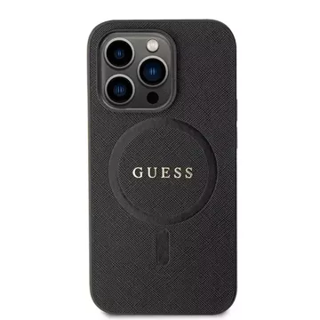 Etui Guess GUHMP15LPSAHMCK für iPhone 15 Pro 6,1" czarny/schwarz Hardcase Saffiano MagSafe