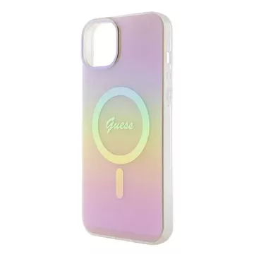 Etui Guess GUHMP15SHITSP für iPhone 15 6,1" rosa/rosa Hardcase IML Iridescent MagSafe