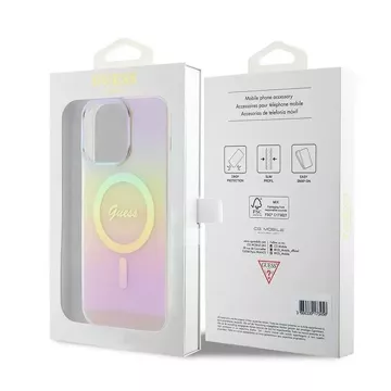 Etui Guess GUHMP15XHITSP für iPhone 15 Pro Max 6,7" rot/rosa Hardcase IML Iridescent MagSafe