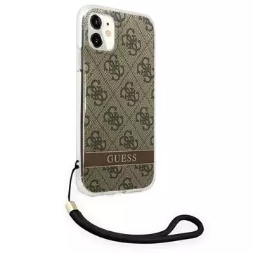 Etui Guess GUOHCN61H4STW für Apple iPhone 11 6,1" brązowy/brown hardcase 4G Print Strap