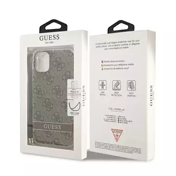 Etui Guess GUOHCN61H4STW für Apple iPhone 11 6,1" brązowy/brown hardcase 4G Print Strap