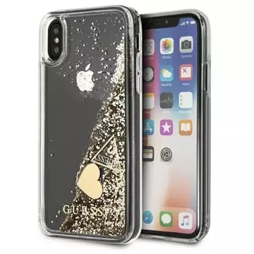 Etui Guess GUOHCPXGLHFLGO für Apple iPhone X/Xs gold/złoty Hard Case Glitter Charms