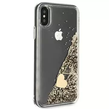 Etui Guess GUOHCPXGLHFLGO für Apple iPhone X/Xs gold/złoty Hard Case Glitter Charms