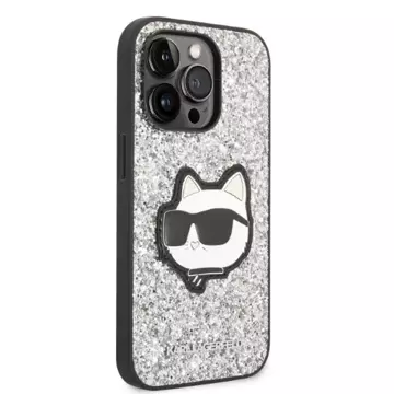 Etui Karl Lagerfeld KLHCP14XG2CPS für iPhone 14 Pro Max 6,7" Hardcase Glitter Choupette Patch srebrny/silver