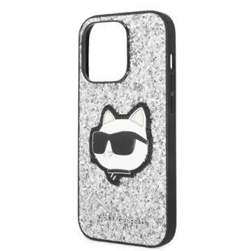 Etui Karl Lagerfeld KLHCP14XG2CPS für iPhone 14 Pro Max 6,7" Hardcase Glitter Choupette Patch srebrny/silver