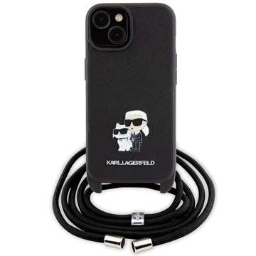 Etui Karl Lagerfeld KLHCP15MSAKCPSK für iPhone 15 Plus 6,7" Hardcase Czarny/Black Crossbody Saffiano Metal Pin Karl