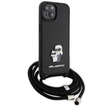 Etui Karl Lagerfeld KLHCP15MSAKCPSK für iPhone 15 Plus 6,7" Hardcase Czarny/Black Crossbody Saffiano Metal Pin Karl