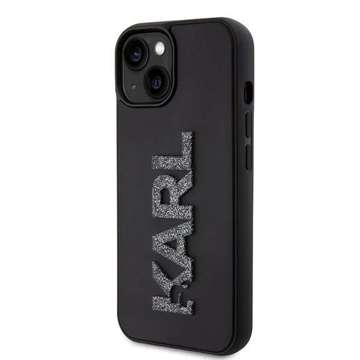 Etui Karl Lagerfeld KLHCP15S3DMBKCK für iPhone 15 6,1" Zarny/Schwarz Hardcase 3D Rubber Glitter Logo