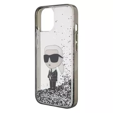 Etui Karl Lagerfeld KLHCP15SLKKNSK für iPhone 15 6,1" transparentes Hardcase Liquid Glitter Ikonik