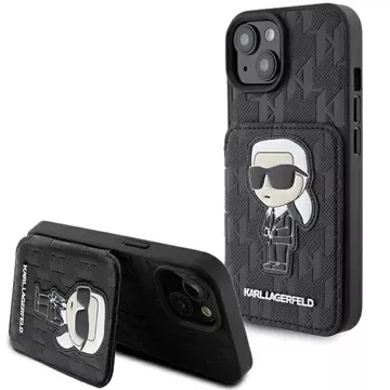 Etui Karl Lagerfeld KLHCP15SSAKKNSCK für iPhone 15 6,1" czarny/black hardcase Saffiano Cardslots und Stand Monogram Ikonik Patch