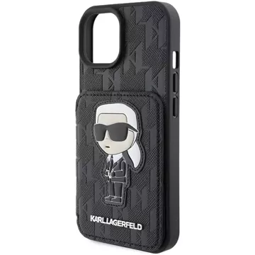 Etui Karl Lagerfeld KLHCP15SSAKKNSCK für iPhone 15 6,1" czarny/black hardcase Saffiano Cardslots und Stand Monogram Ikonik Patch