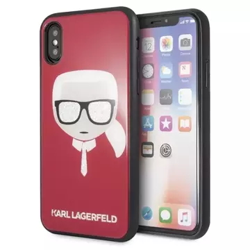 Etui Karl Lagerfeld KLHCPXDLHRE für Apple iPhone X/Xs Iconic Glitter Karl`s Head