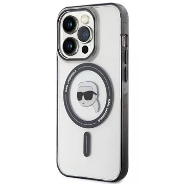 Etui Karl Lagerfeld KLHMP15XHKHNOTK für iPhone 15 Pro Max 6,7" transparentes Hardcase IML Karl`s Head MagSafe