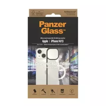 Etui PanzerGlass ClearCase MagSafe do iPhone 14/13 6,1" Antibacterial czarny/black 0413