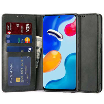 Etui Portfel Wallet Magnet für Xiaomi Redmi Note 11 / 11S Schwarz