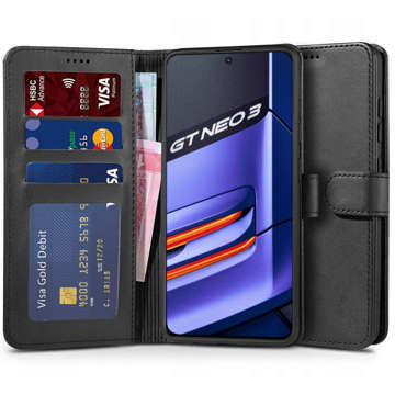 Etui Portfel Wallet für Realme GT Neo 3 Schwarz