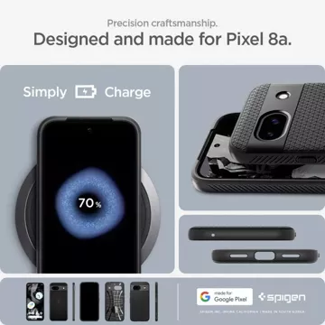 Etui Spigen Liquid Air für Google Pixel 8A Mattschwarz