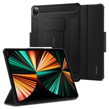 Etui Spigen Rugged Armor PRO Bleistift für Apple iPad Pro 12.9 2021 Schwarz