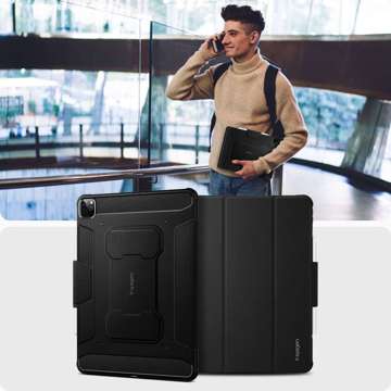 Etui Spigen Rugged Armor PRO Bleistift für Apple iPad Pro 12.9 2021 Schwarz