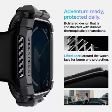 Etui Spigen Rugged Armor „Pro“ für Apple Watch 10 (42 MM) Mattschwarz