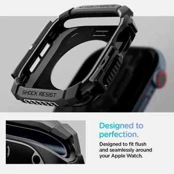 Etui Spigen Rugged Armor „Pro“ für Apple Watch 10 (42 MM) Mattschwarz